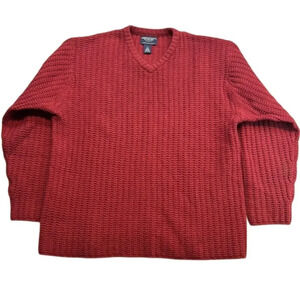 Women's American Eagle Red V-Neck Christmas Holiday‎ Seater Size Large (L)